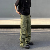 Army Green Cargo Pants Mens Baggy Summer Multi-pocket Loose Casual Fashion Y2k Autumn Straight-leg Streetwear Wide Leg Trousers