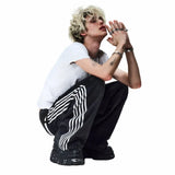 Streetwear Jeans Y2K Hip Hop Striped Baggy Jeans Black Pants Mens Womens New Punk Rock High Waisted Wide Leg Trousers Clothes