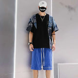 Eoior  Fashion O-Neck Spliced Casual Printed T-Shirts Men's Clothing 2024 Spring Summer New Loose All-match Tops Korean Tee Shirt