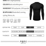 Eoior Men Base Layer Exercise T-shirts Compression Running Tights Pilates CrossFit Training Boy Basketball Sports Tops Quick Drying