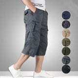 Eoior  Summer New Fashion Men's Overalls Men's Loose Casual Straight Leg Pants Cropped Pants