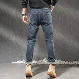 Eoior 2024 New Winter Autumn Mens Cotton Jeans Fashion High Quality Mens Casual Warm Pants