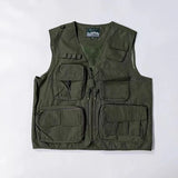 Eoior Work clothes with multiple pockets, mesh photography director, journalist, media vest for men and women