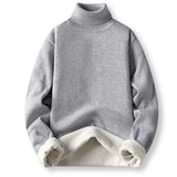 Eoior Winter Trend Sweaters Men's Solid Long Sleeved Turtleneck Pullover High Neck Fleece Warm Slim Fit Casual Sweater Jumper 4XL