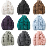 Y2K Autumn And Winter Vintage Warm Puffer Jacket Women High Neck Zipper Design Cotton-Padded Coat Abrigo Mujer