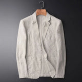 Man Blazer Thin Linen Blazer Mens Summer White Single Suit For Men Cotton Sunscreen Blazer Jacket Men Slim Fit Casual New