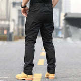 Eoior Cargo Pants Men Military Tactical Trousers Large Side Pockets Abrasion Scratch Resistant Male Pant Outdoor Traning Hiking Pants