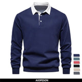 Eoior  New Spirng Fashion Design Polo Neck Sweatshirts for Men Casual and Social Wear Quality Cotton Blend Mens Sweatshirts