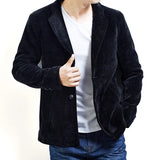 High Quality M-7XL Blazer Men's Corduroy Elegant Gentleman Fashion Business Casual Italian Style Oversized Plus Fat Party Blazer