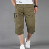 Eoior  Summer New Fashion Men's Overalls Men's Loose Casual Straight Leg Pants Cropped Pants