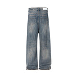 Y2k High Street Washed Blue Baggy Jeans for Men Straight Ropa Hombre Wide Leg Casual Denim Trousers Oversize Loose Cargo Pants