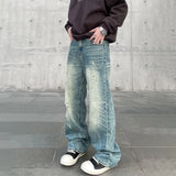 Wide Leg Jeans Men Baggy Straight-leg Vintage Streetwear Y2k Trousers Autumn Hip Hop Oversized Street Fashion Winter Denim Pants