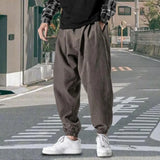 Eoior  Casual Pants Deep Crotch Men Bloomers Solid Color Simple Spring Autumn Thin Style Hip Hop Trousers Streetwear