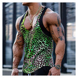 Street Sports Personality Vest Men's Sleeveless T-shirt Loose Casual Sleeveless Tee Sport Mesh Men's Vest Sexy Hollow Men's Vest