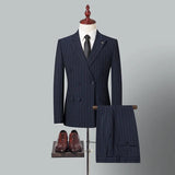 Men's British Business Casual Elegant Fashion Advanced Simple Wedding Slim Suit Two Pieces