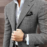 Eoior Plaid Wedding Blazer for Men Notched Lapel Suit Jacket 2024 Fashion Formal Coat In Stock