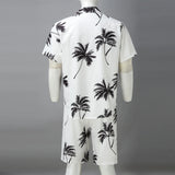 Eoior   Summer Hawaii Trend Print Sets Men Hawaii Shorts Shirt Clothing Set Casual Palm Tree Floral Shirt Beach Short Sleeve Suit