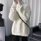 Eoior Autumn Winter Mens Casual Turtleneck Pullover Men's Long Sleeve Rollneck Sweater Korean Style Fashion Warm Knitted Sweater