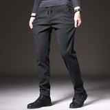 Eoior  Brand Slim Casual Pants Men Spring Autumn Business Work Cotton Black Grey Blue Trousers Male Fashion Korean Clothing