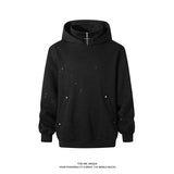 Eoior  Full Star Hoodie 2024 Men's Spring Galaxy Hooded Sweatshirt Half Zip Design Fake Two Piece Shiny Hoodies High Street Clothing