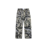 American Retro Twig Camouflage Overalls for Men Street Loose Straight Wide Leg Pants Harajuku Hip Hop Trousers Cargo Pants Men