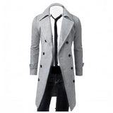 M-4XL New Men's Double-breasted Trench Coat Mid-length Trendy Slim Casual Coat Trench Coat Jackets