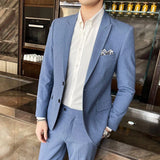 New high quality Men's suit (suit + trousers) High quality fashion Korean version slim party groom dress two-piece set M-4X