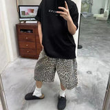 American retro leopard print camouflage casual men shorts Y2k Trendy brand Harajuku straight leg men and women pants