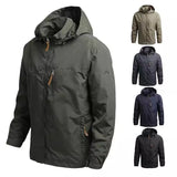 Eoior  Men Windbreaker Military Field Jackets Outerwear Mens Tactical Waterproof Pilot Coat Hoodie Men Hunting Army Clothes