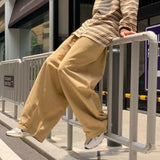 Cotton Baggy Pants Men Wide Leg Oversize Japenese Y2k Ankle-length Long Harem Trousers Casual Sport New