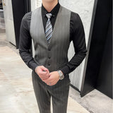 Eoior  High Quality 2024 New Men's Business Suit (suit + Vest + Trousers) Fashion Wedding Handsome Casual Three-piece Set  Acetate