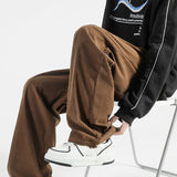 Men Casual Pants Loose Corduroy Straight Pants Elastic Waist Sweatpants Fashion Streetwear Men Sports Jogger Trousers