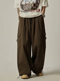 Japanese Baggy Cargo Pants Men Oversize Wide Leg Cargo Trousers Male Loose Casual Streetwear Hip Hop Pocket Autumn