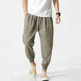 Eoior Cotton Linen Casual Harem Pants Men Joggers Man Summer Trousers Male Chinese Style Baggy Pants  Harajuku Clothe