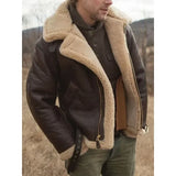 Fur Integrated Men's Jacket Coat with Thickened New Winter Fashion and Casual Faux Leather Fleece Men's Jacket Clothing