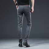 Eoior Trendy Men Clothing Slim Button Black Jeans Solid Color Stretch Skateboard Multi-button Youth Male Skinny Denim Pants