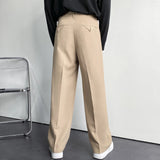 Autumn New Straight Suit Pants Loose Casual Men's High Street Wide Leg Korean Fashion Male Trousers