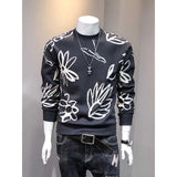 Eoior  Fashion O-Neck Casual Long Sleeve Printed Sweatshirts Men's Clothing 2024 Spring New Loose Korean Tops All-match Sweatshirts