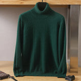 Eoior Men's Turtleneck 100% Mink Cashmere Sweater Men  Autumn and Winter Large Size Loose Knitted Sweater Keep Warm Top Men Jumper