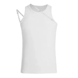 Men Elastic T-shirt Tank Tops Irregular Strap Tight Vest Sexy Sleeveless Sling