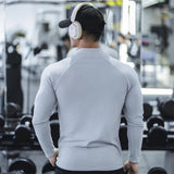 Eoior Gym Mens Sport Long Sleeve Compression T-shirt Quick Dry Running Shirt Casual Top Bodybuilding Singlets Male Fitness Sweatshirt