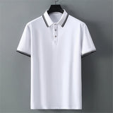 Eoior  Summer Polo Shirt Men Plus Size 10XL 11XL Polo Shirts Solid Color Tops Male Big Size 10XL Polo Black