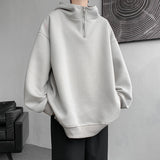 Eoior Turtleneck Hoodie Zipper Pullovers Streetwear Hip Hop Hooded Sweatshirt Men Clothing Korean Couples Harajuku Coat