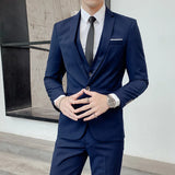 S-5XL (suit + vest + trousers) Slim business elite party evening dress groomsmen British style men's three-piece suit