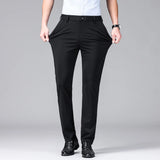 Eoior  Office Casual Pants Men's Slim Fit 2024 New Summer Trendy Versatile Loose Straight Business Gentleman Ice Silk Suit Pants