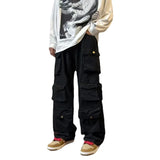 Y2k  Hip-hop Cargo Pants Multi-pockets Tooling Pant Harajuku Men's Vintage Loose Wide Leg Pants Streetwear Casual Trousers